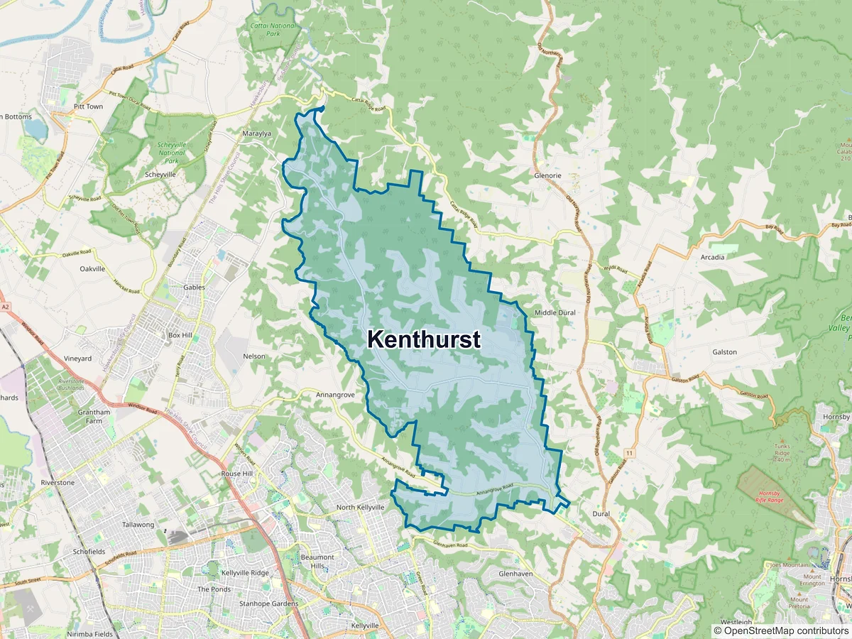 Map of Kenthurst, NSW, Australia