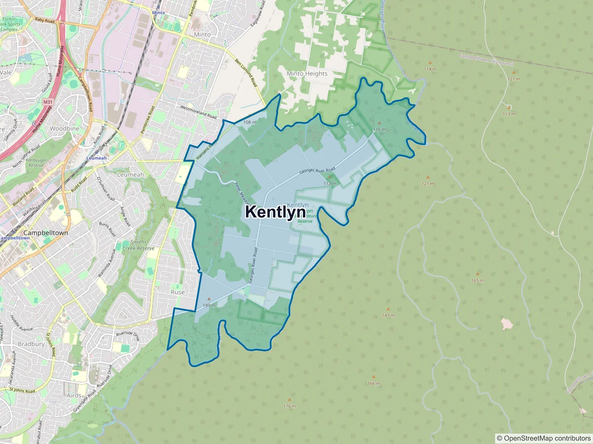 Map of Kentlyn, NSW, Australia