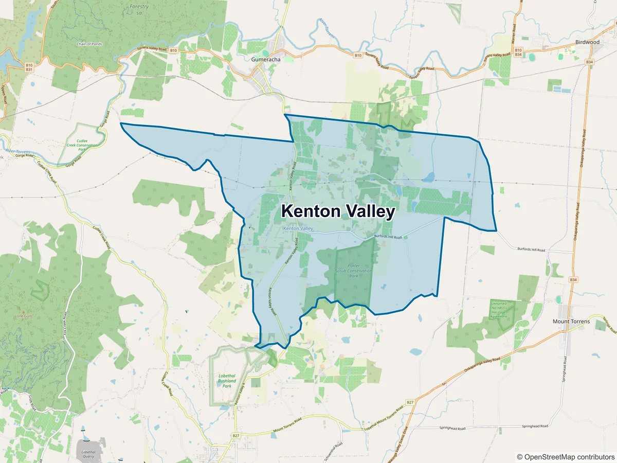 Map of Kenton Valley, SA, Australia