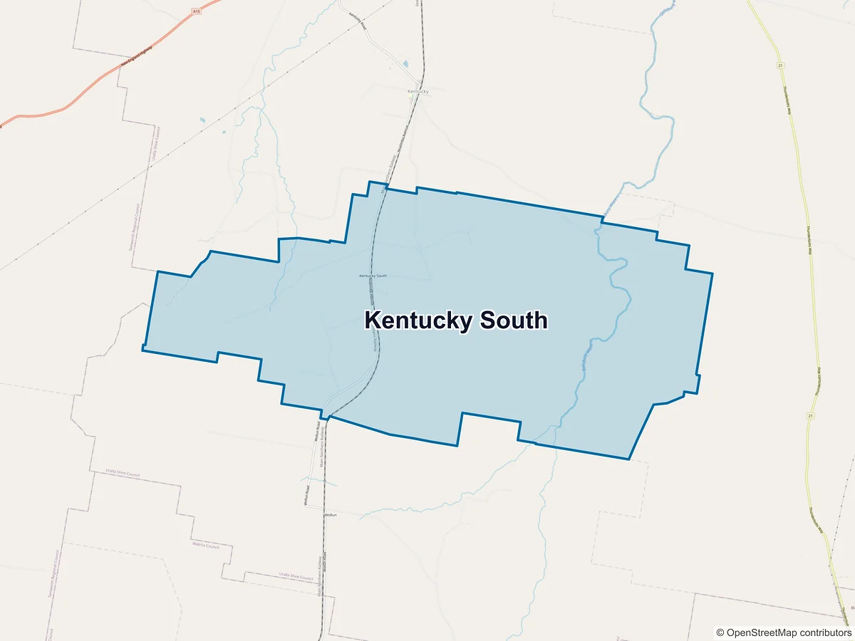 Map of Kentucky South, NSW, Australia