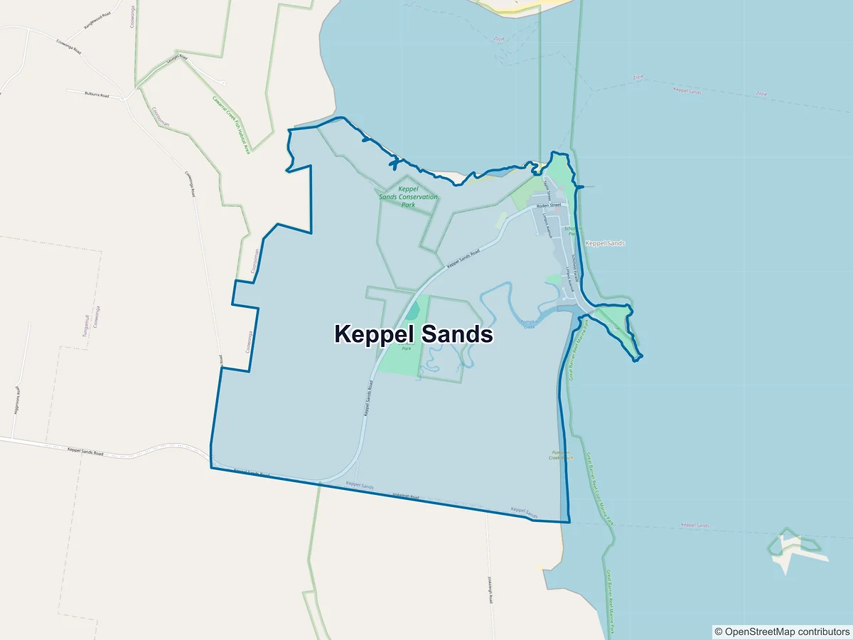 Map of Keppel Sands, QLD, Australia