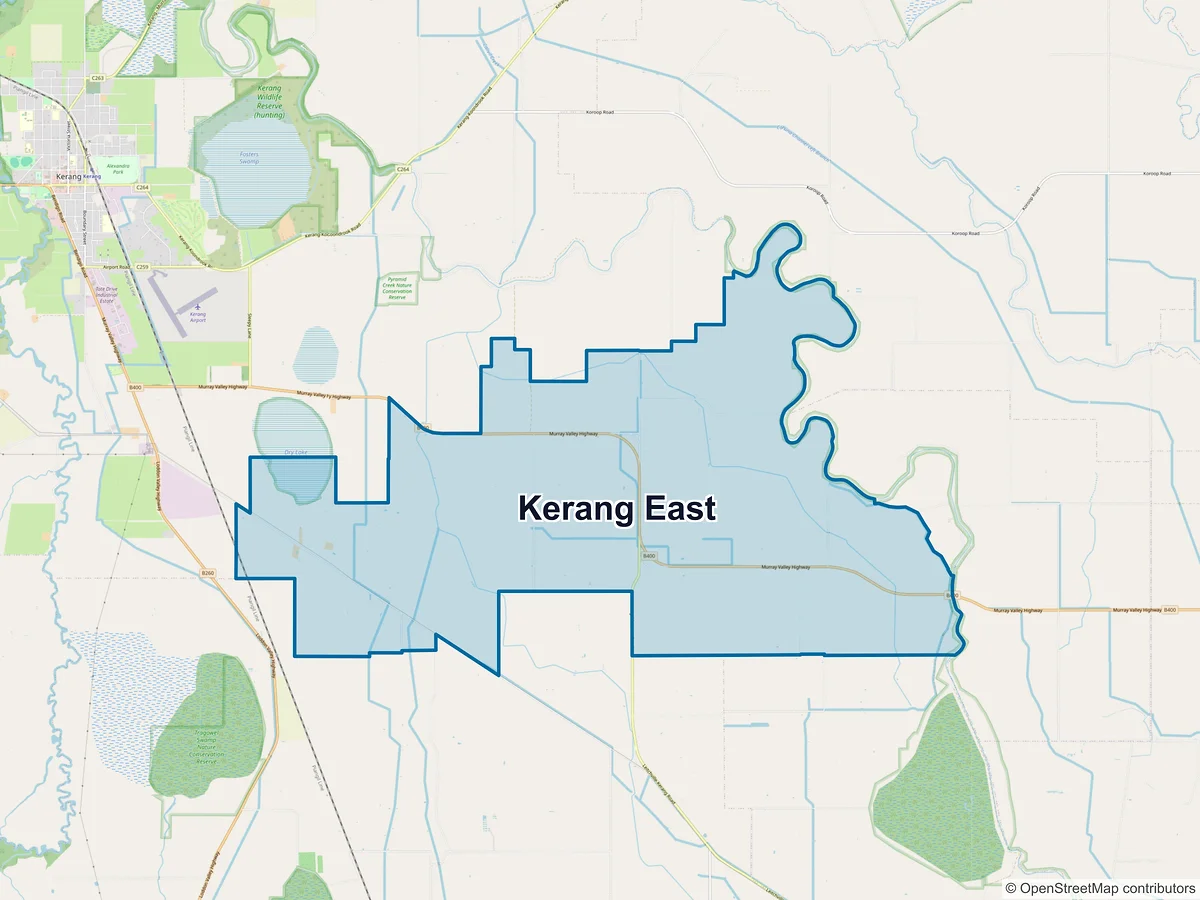 Map of Kerang East, VIC, Australia