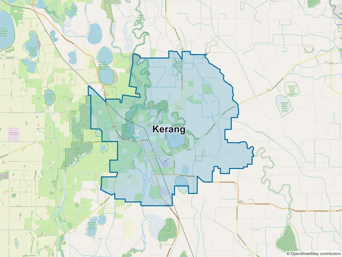 Map of Kerang, VIC, Australia