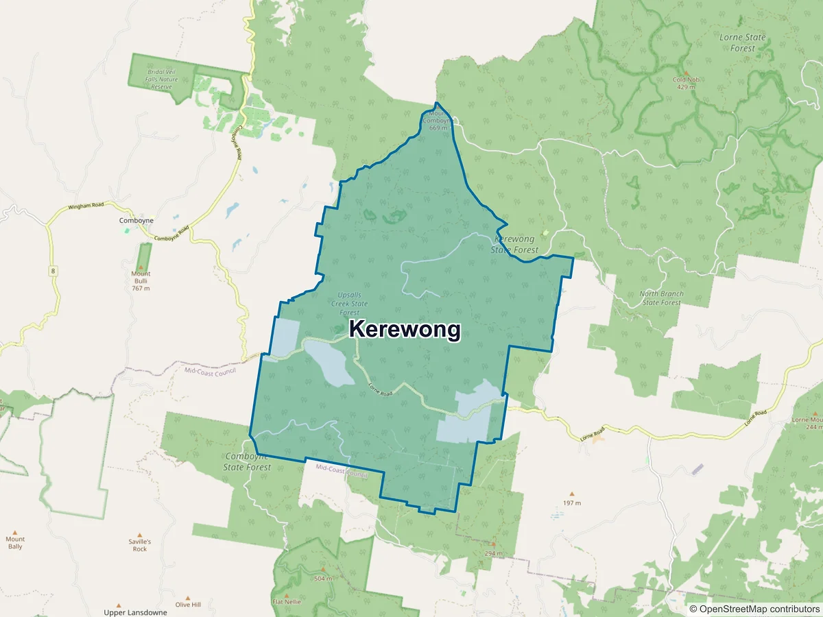 Map of Kerewong, NSW, Australia
