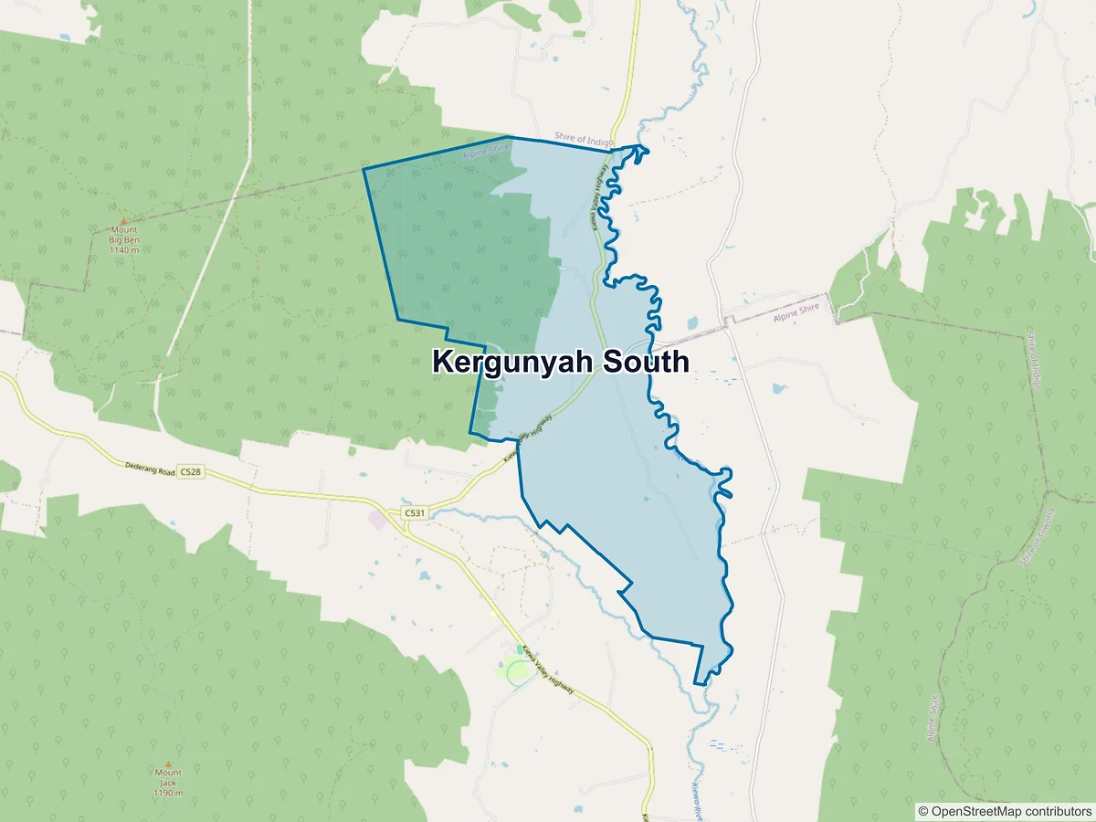 Map of Kergunyah South, VIC, Australia