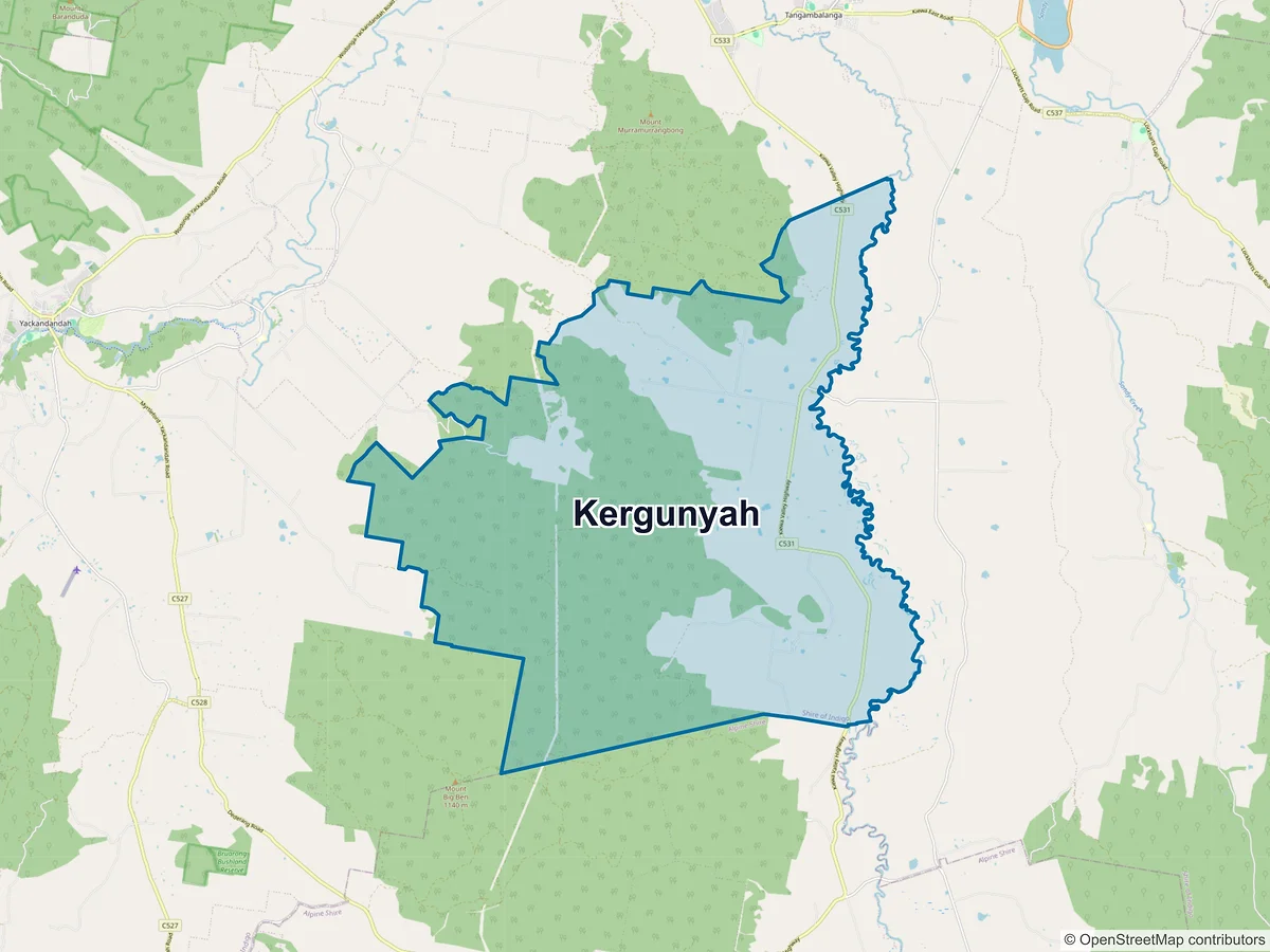 Map of Kergunyah, VIC, Australia