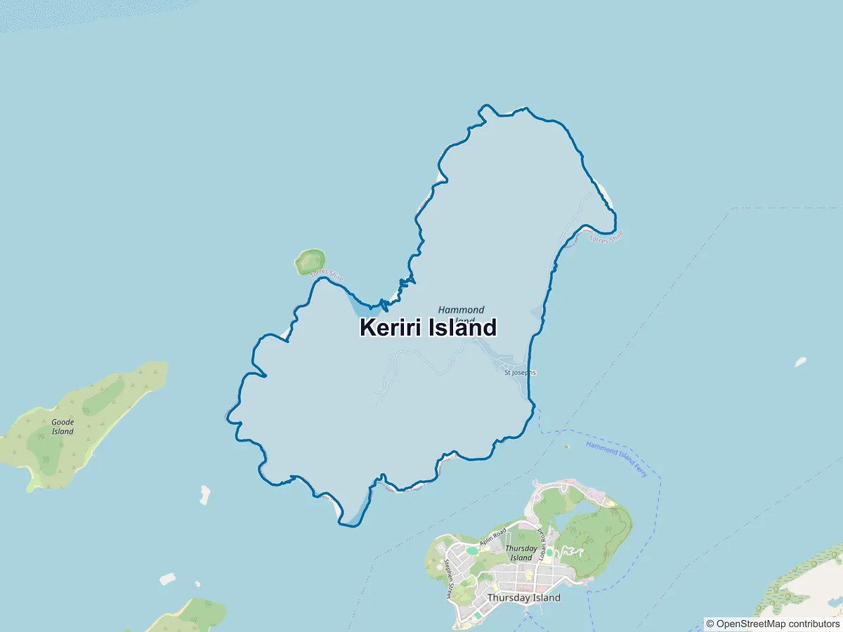Map of Keriri Island, QLD, Australia
