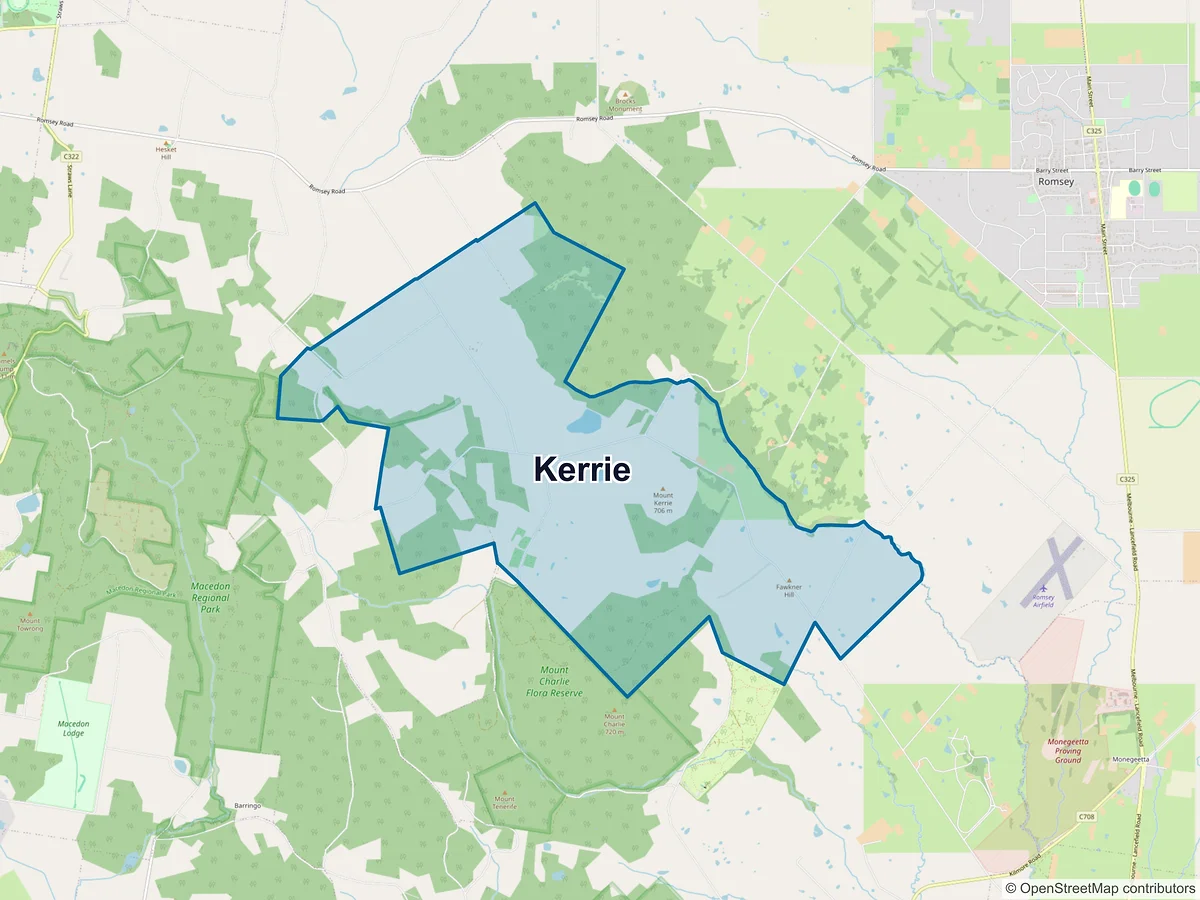 Map of Kerrie, VIC, Australia