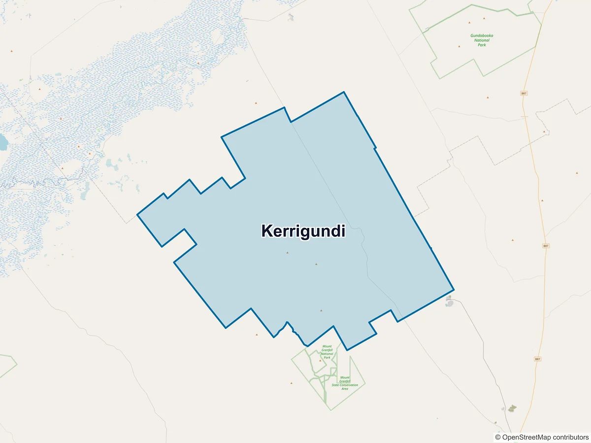Map of Kerrigundi, NSW, Australia