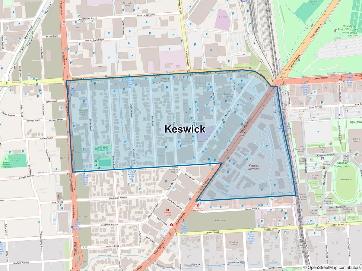 Map of Keswick, SA, Australia