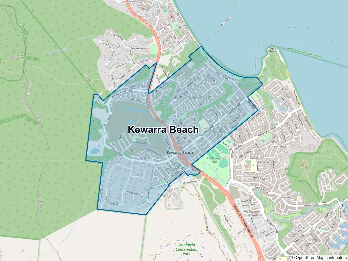 Map of Kewarra Beach, QLD, Australia