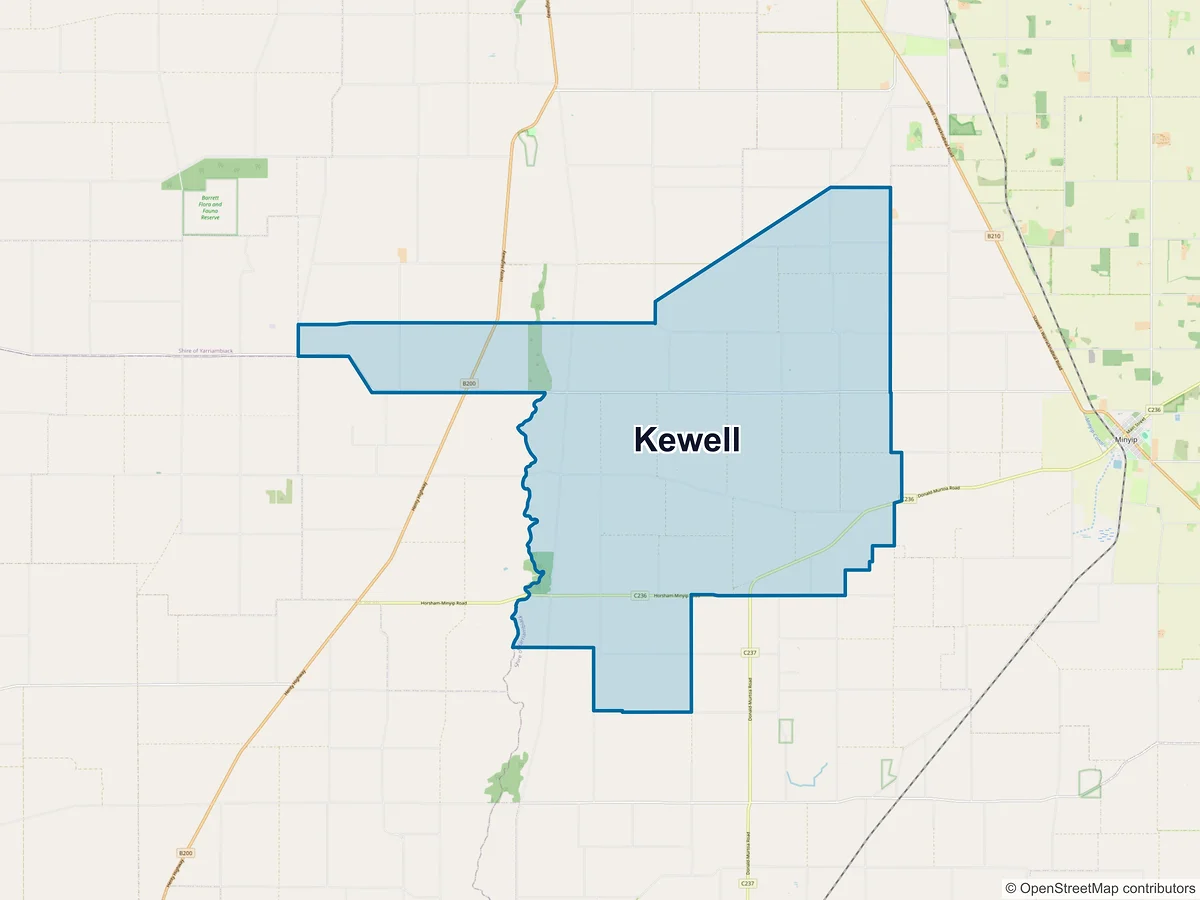 Map of Kewell, VIC, Australia