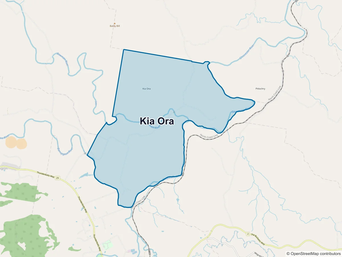 Map of Kia Ora, NSW, Australia