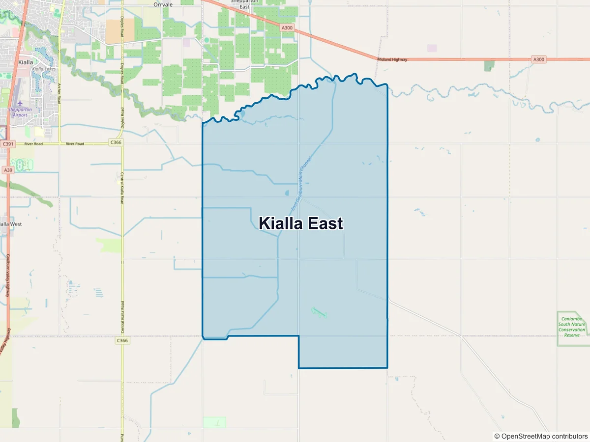 Map of Kialla East, VIC, Australia