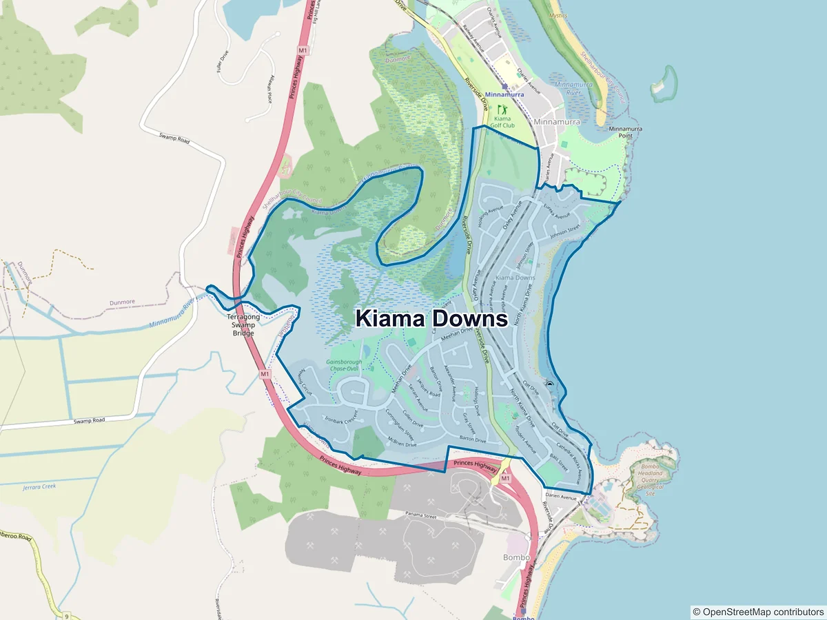 Map of Kiama Downs, NSW, Australia