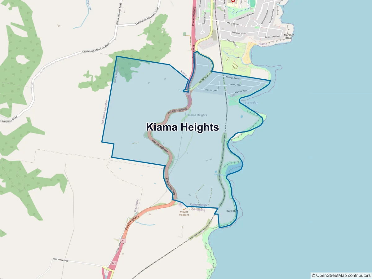 Map of Kiama Heights, NSW, Australia