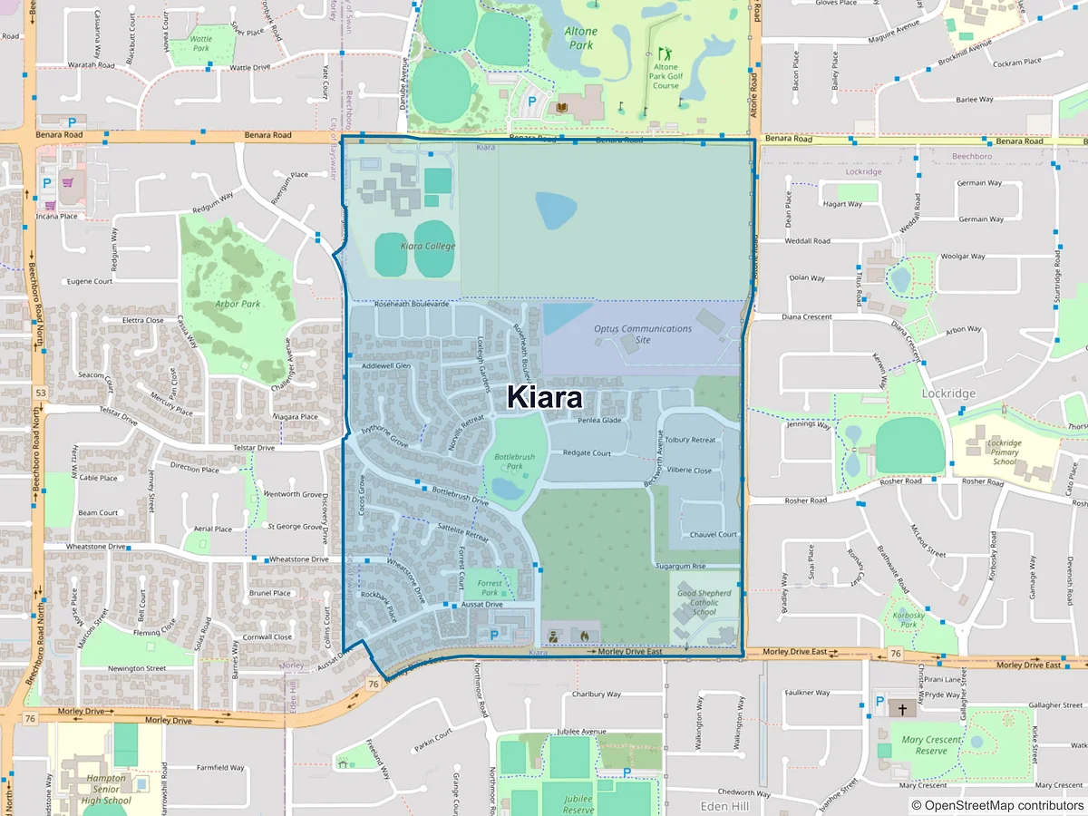 Map of Kiara, WA, Australia