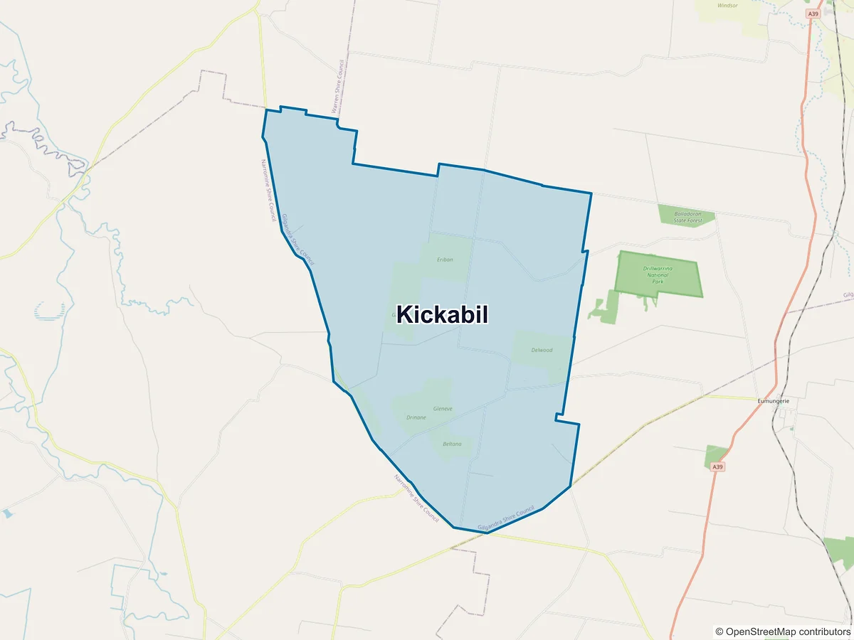 Map of Kickabil, NSW, Australia