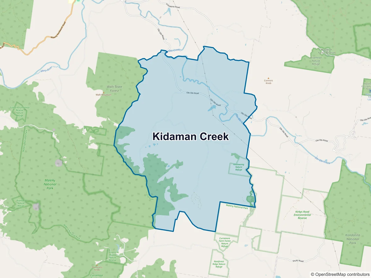 Map of Kidaman Creek, QLD, Australia