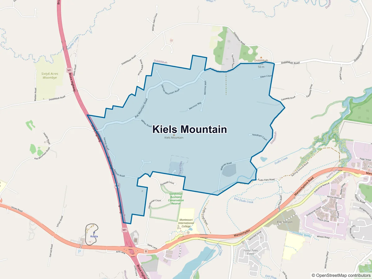 Map of Kiels Mountain, QLD, Australia