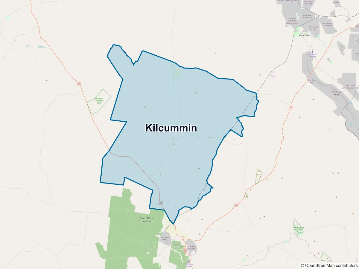 Map of Kilcummin, QLD, Australia