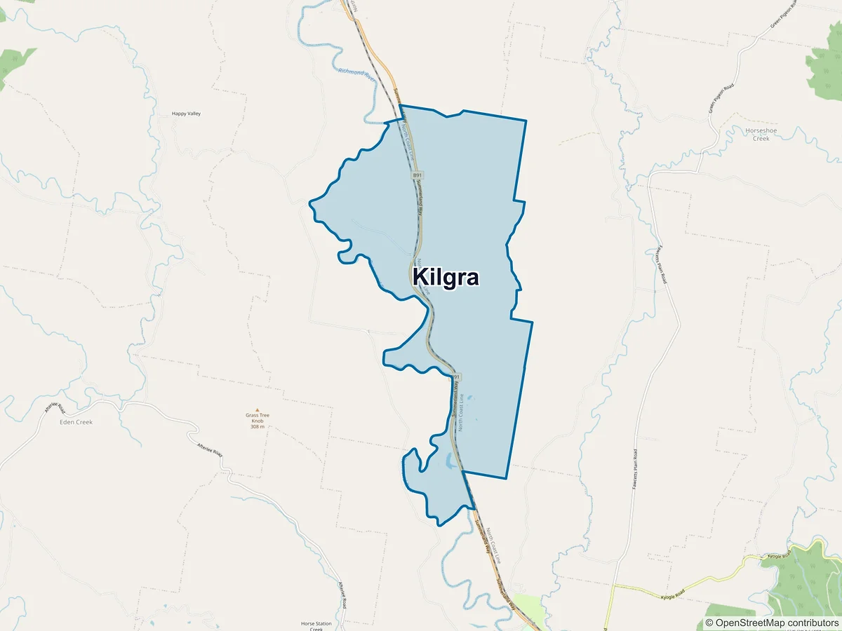 Map of Kilgra, NSW, Australia