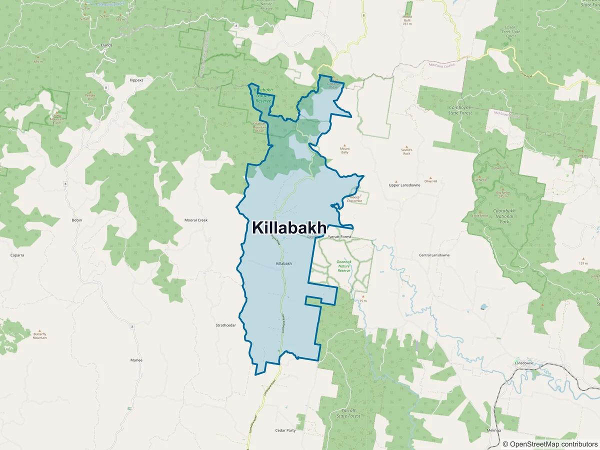 Map of Killabakh, NSW, Australia