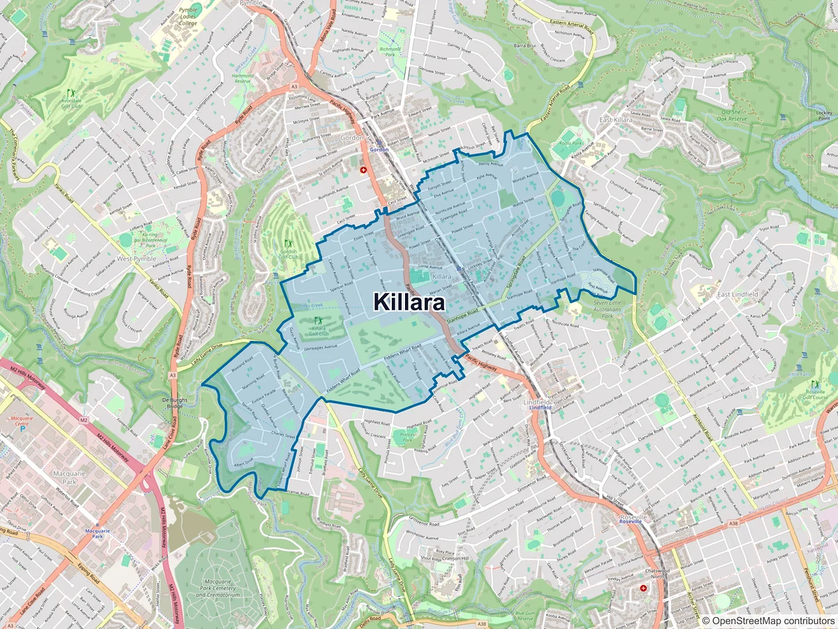 Map of Killara, NSW, Australia