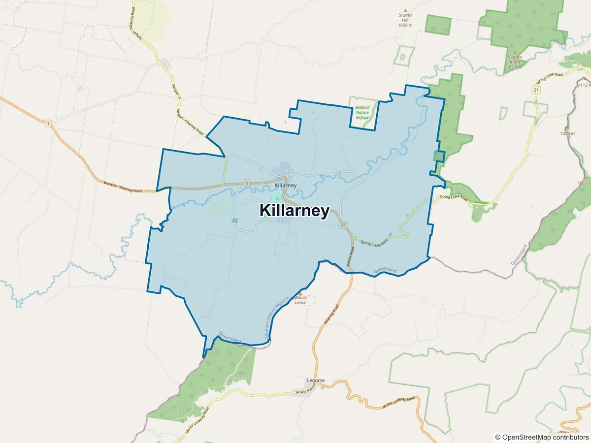 Map of Killarney, QLD, Australia
