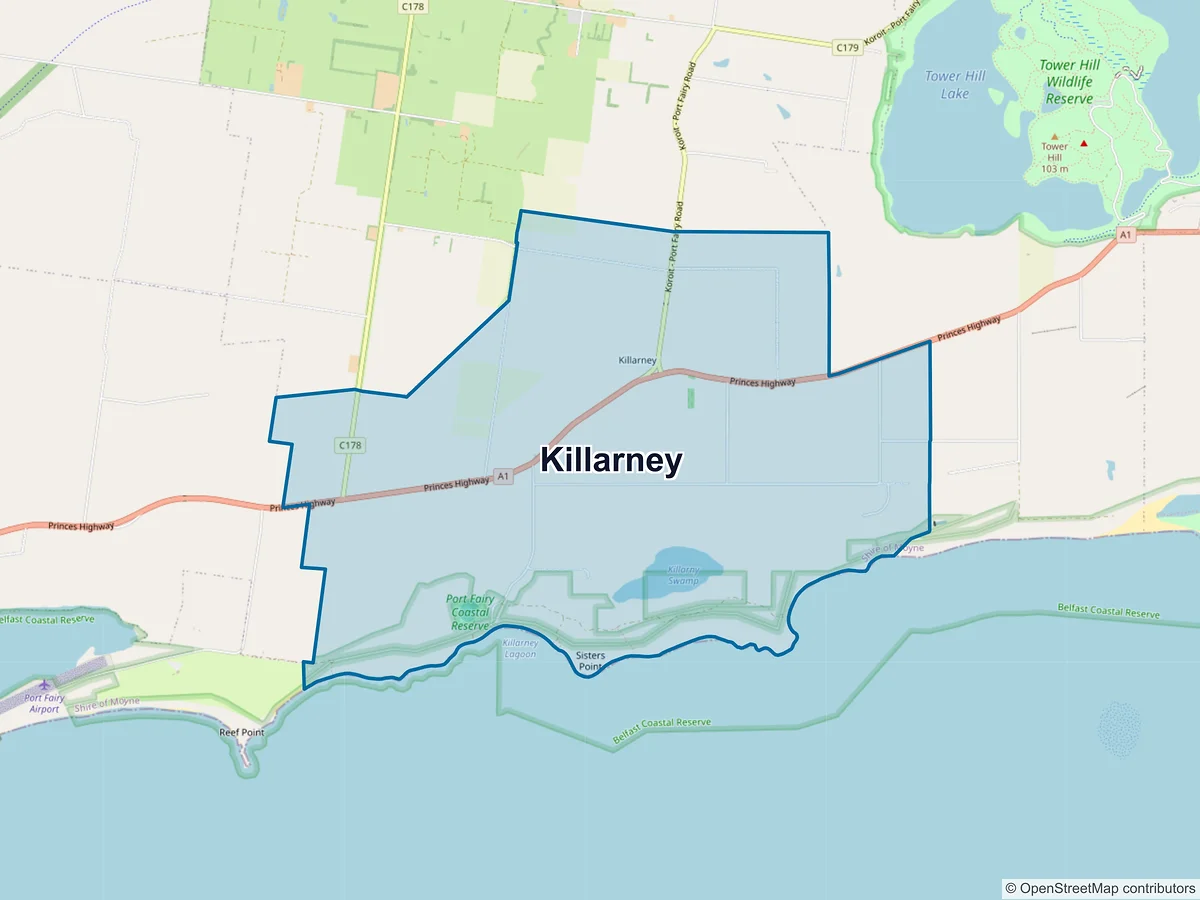 Map of Killarney, VIC, Australia
