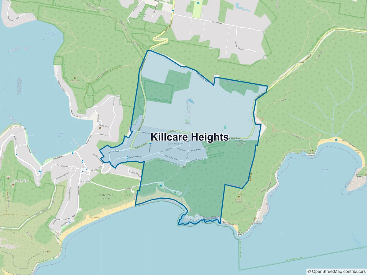Map of Killcare Heights, NSW, Australia