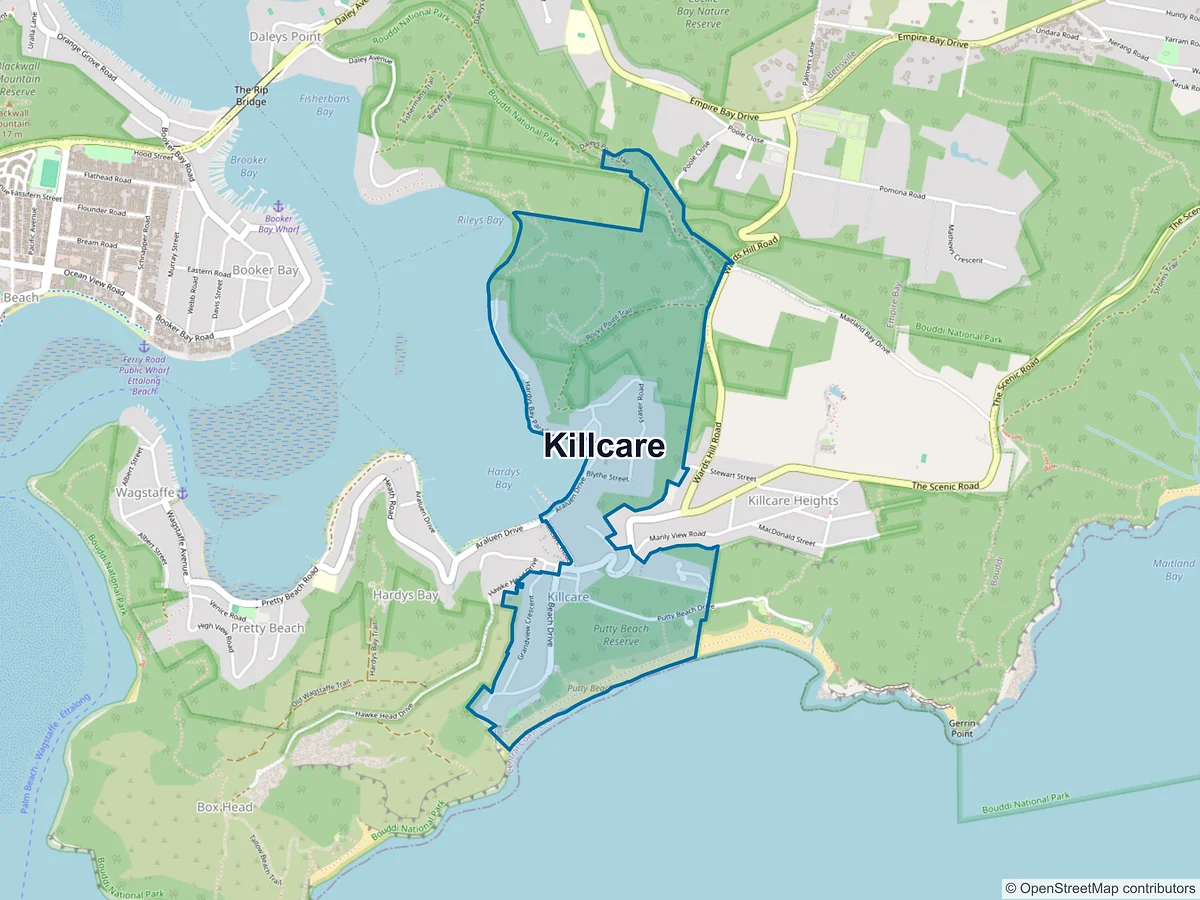 Map of Killcare, NSW, Australia