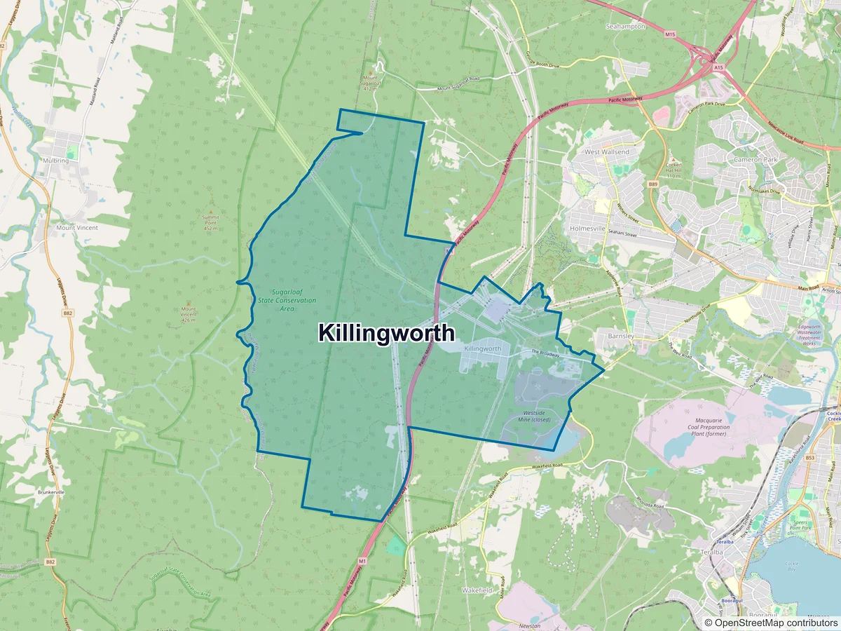 Map of Killingworth, NSW, Australia
