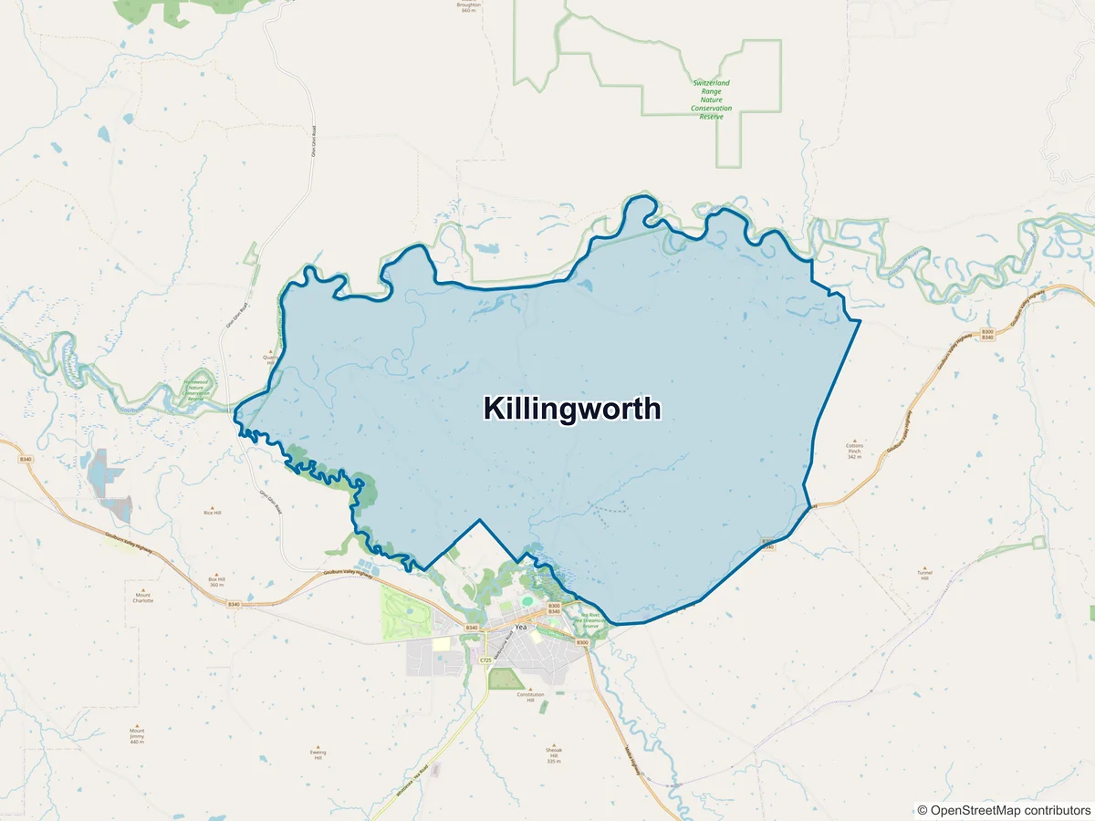 Map of Killingworth, VIC, Australia