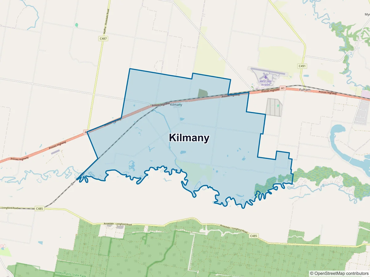 Map of Kilmany, VIC, Australia