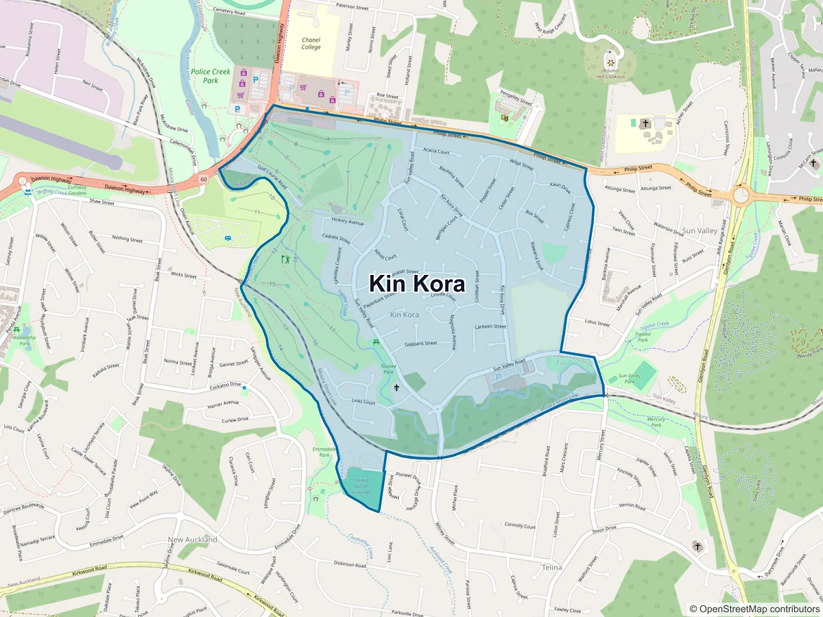 Map of Kin Kora, QLD, Australia