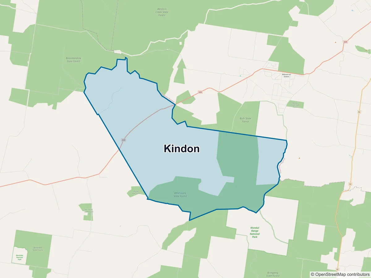 Map of Kindon, QLD, Australia