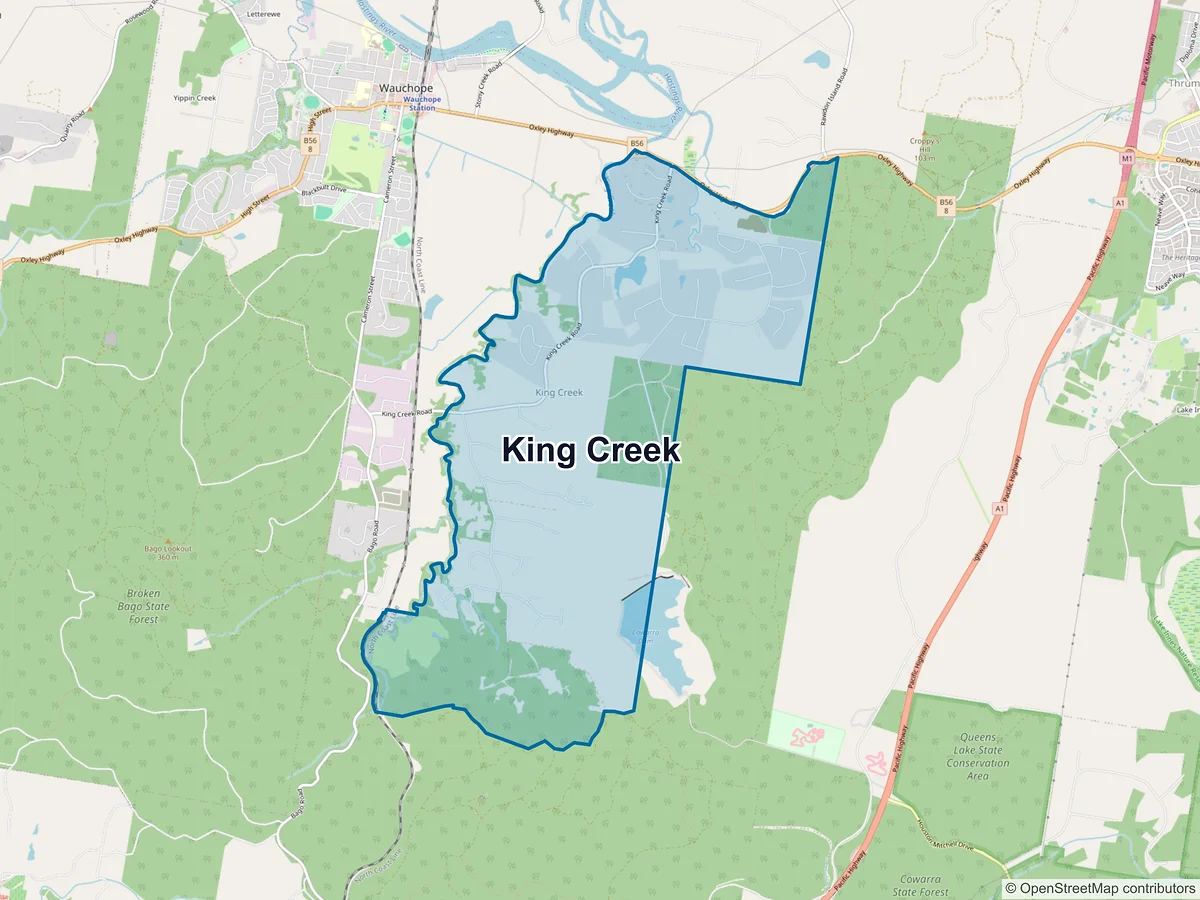 Map of King Creek, NSW, Australia