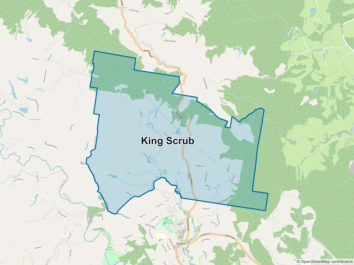 Map of King Scrub, QLD, Australia