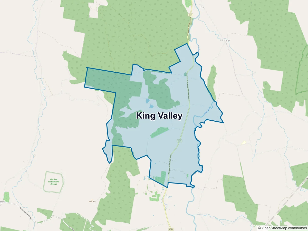 Map of King Valley, VIC, Australia