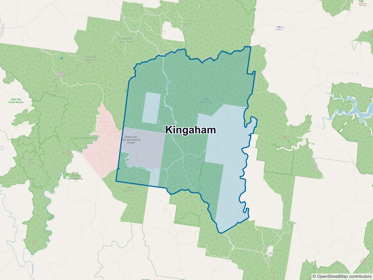 Map of Kingaham, QLD, Australia