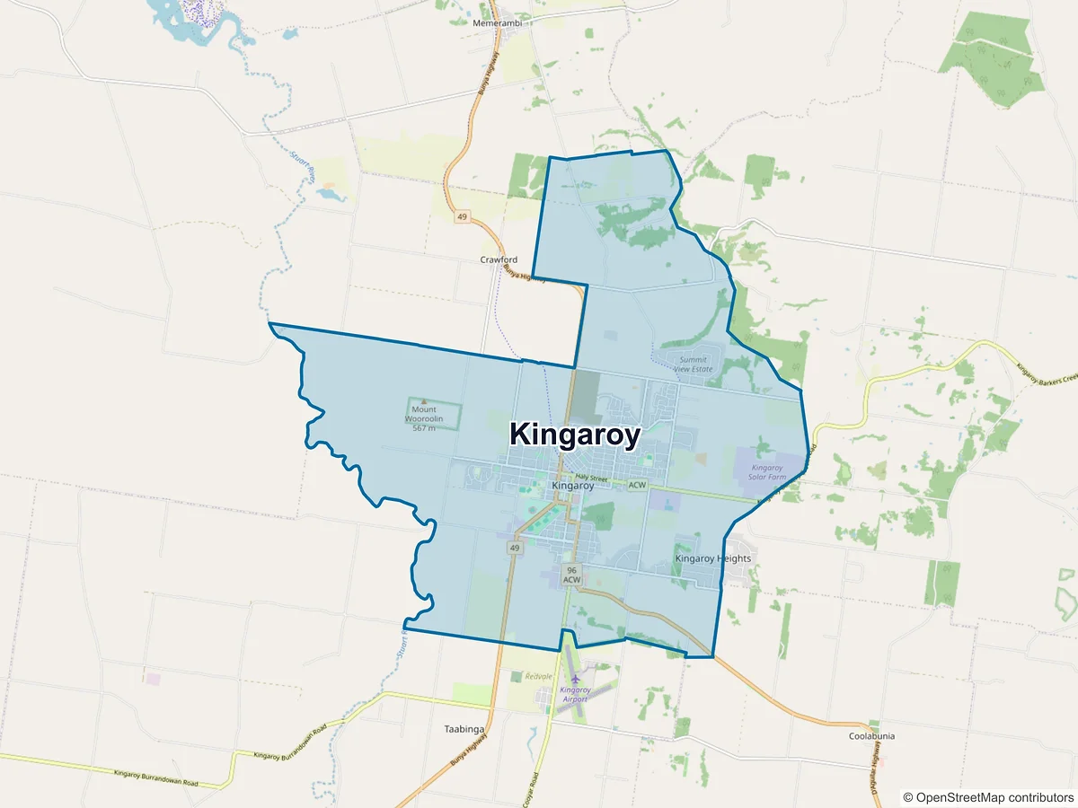 Map of Kingaroy, QLD, Australia
