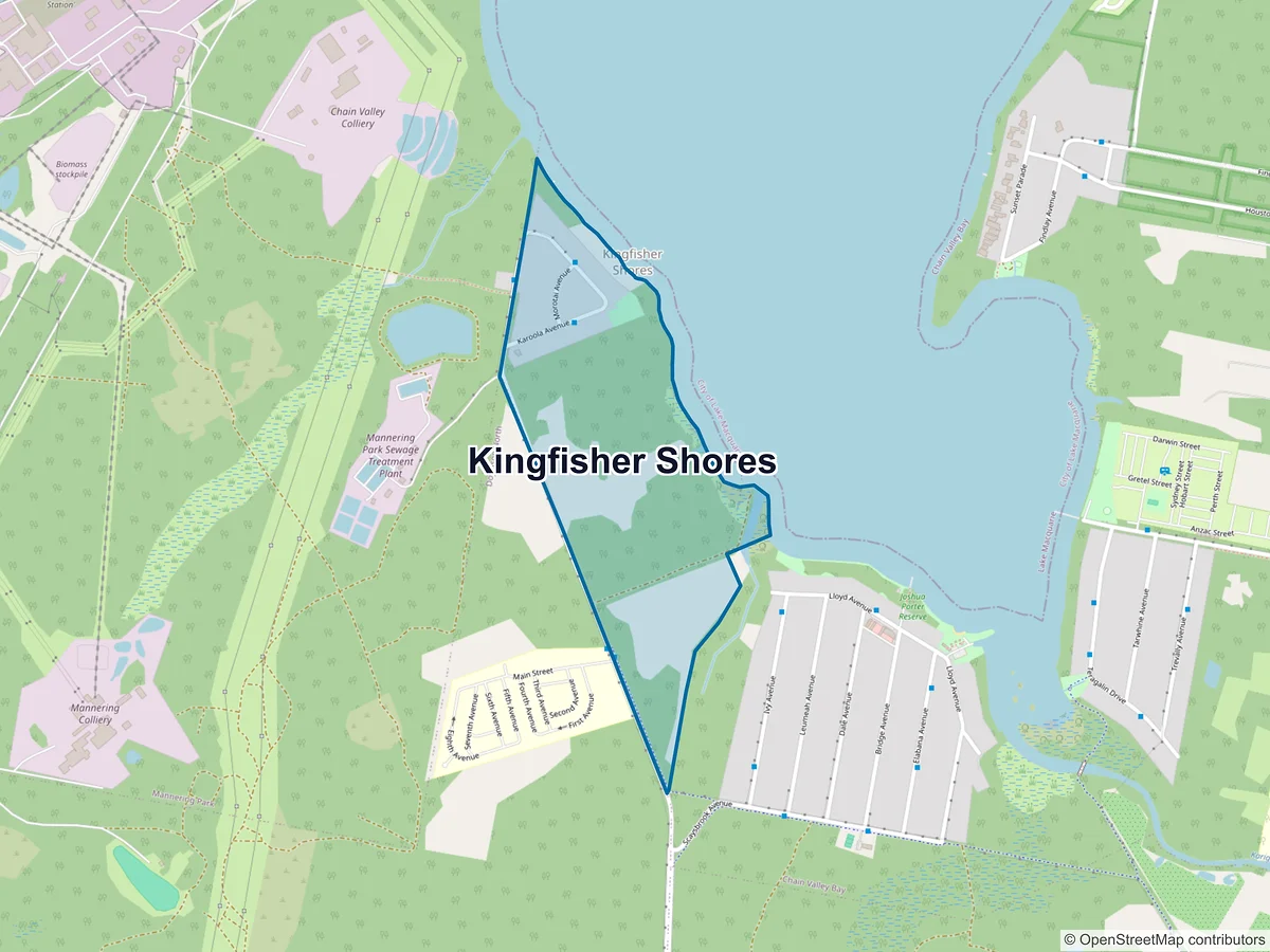 Map of Kingfisher Shores, NSW, Australia