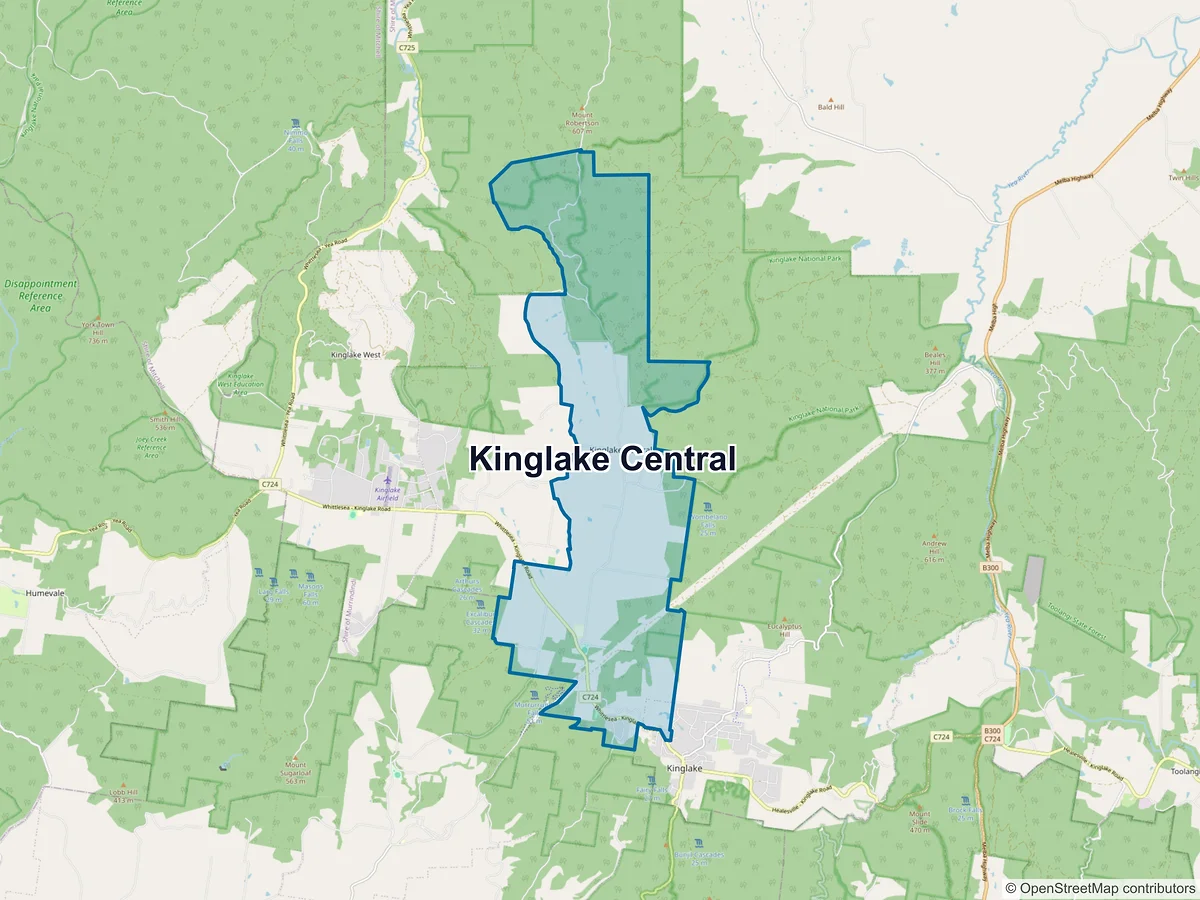 Map of Kinglake Central, VIC, Australia