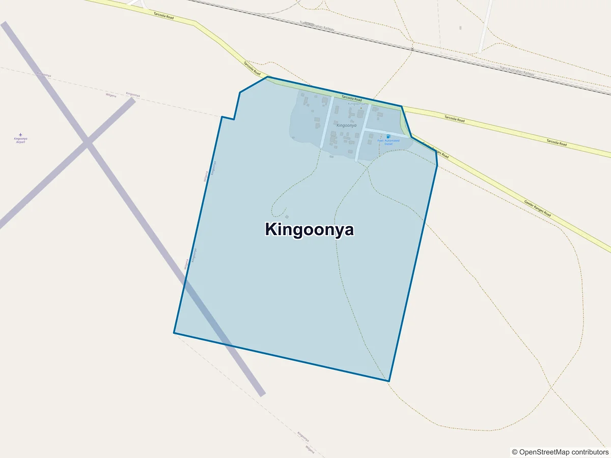 Map of Kingoonya, SA, Australia