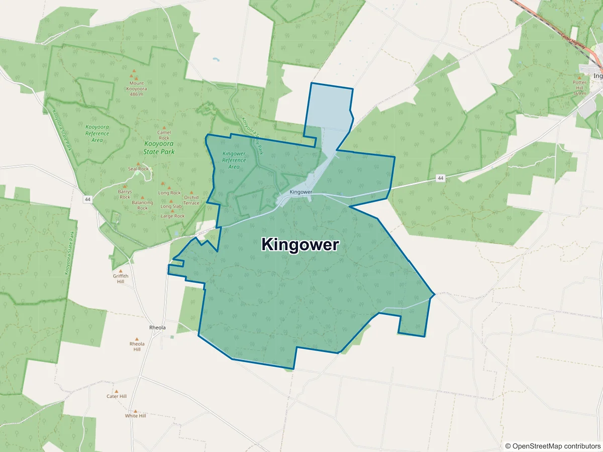 Map of Kingower, VIC, Australia