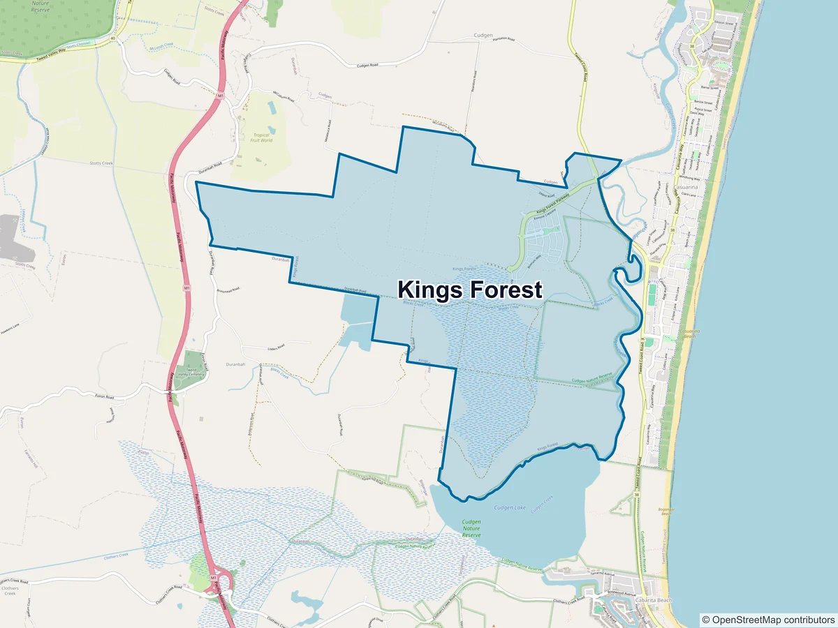 Map of Kings Forest, NSW, Australia
