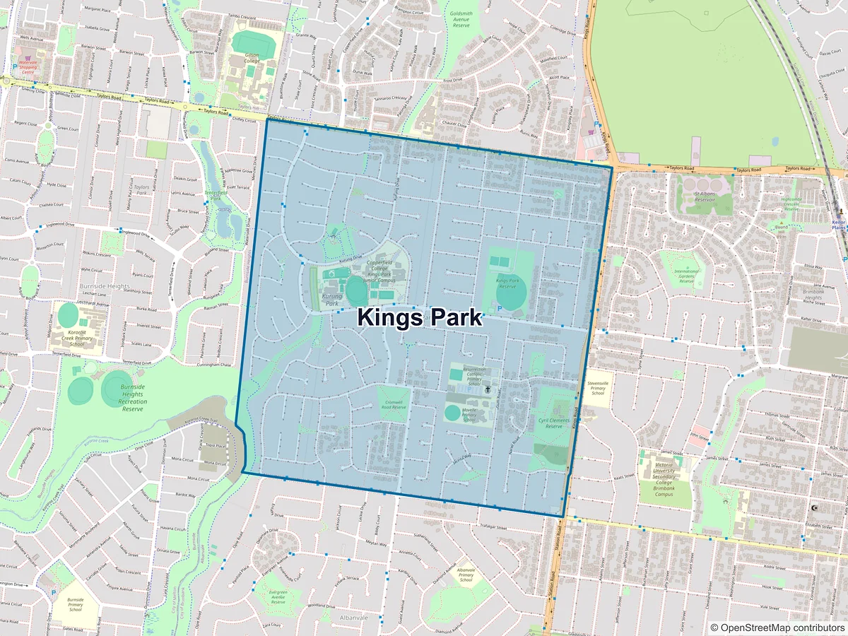 Map of Kings Park, VIC, Australia