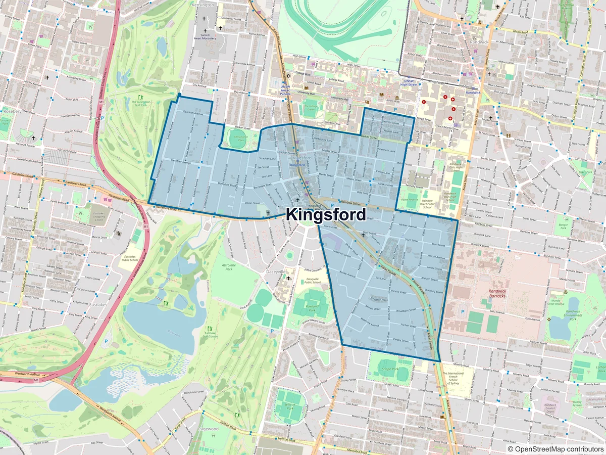 Map of Kingsford, NSW, Australia