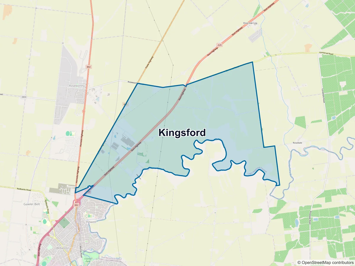 Map of Kingsford, SA, Australia
